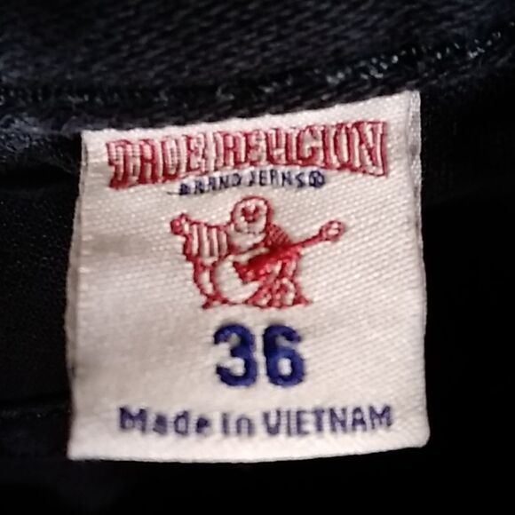 VTG, TRUE RELIGION BRAND JEANS MEN SHOES SIZE 36 100% COTTON - Picture 2 of 13